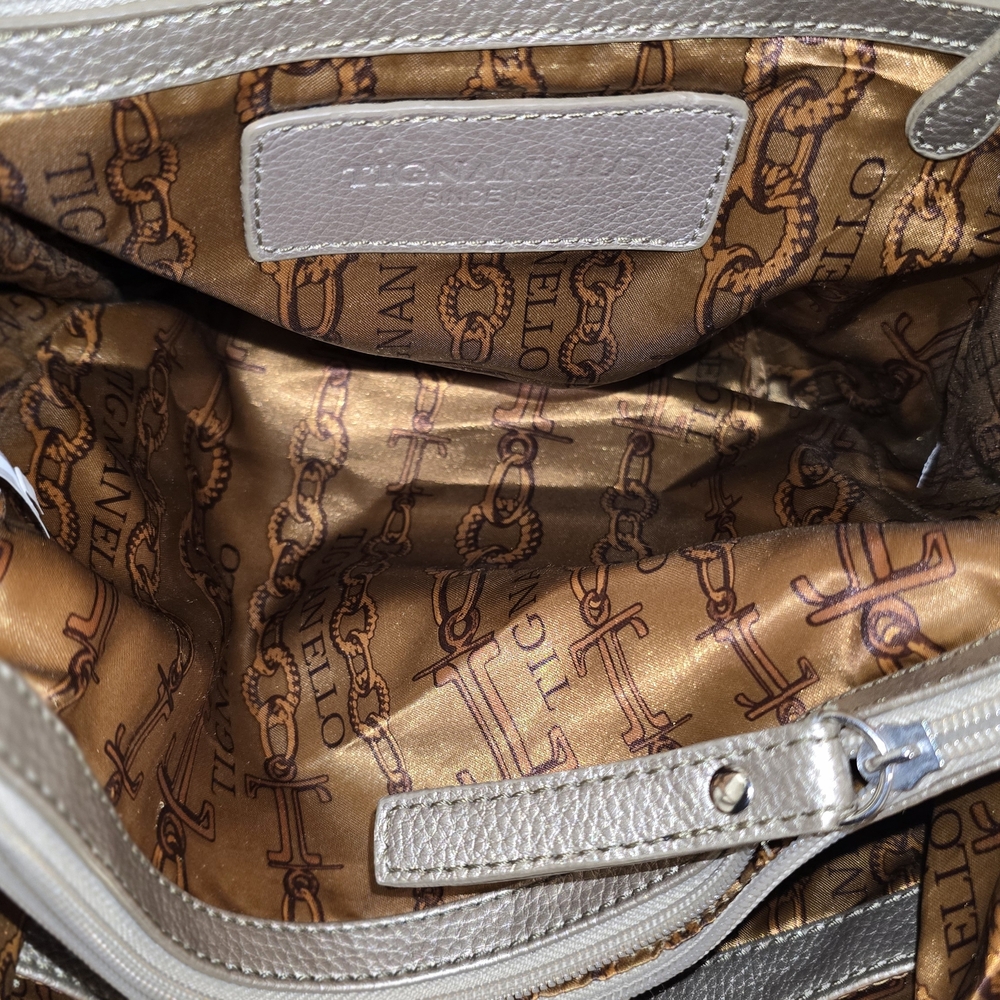 Tignanello Metallic Gold Leather Shoulder Bag - Picture 10 of 13